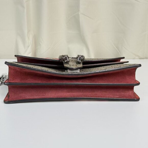 Gucci GG Logo Supreme Medium Dionysus Shoulder Bag with Floral Accent and Red Tr - Picture 6 of 11